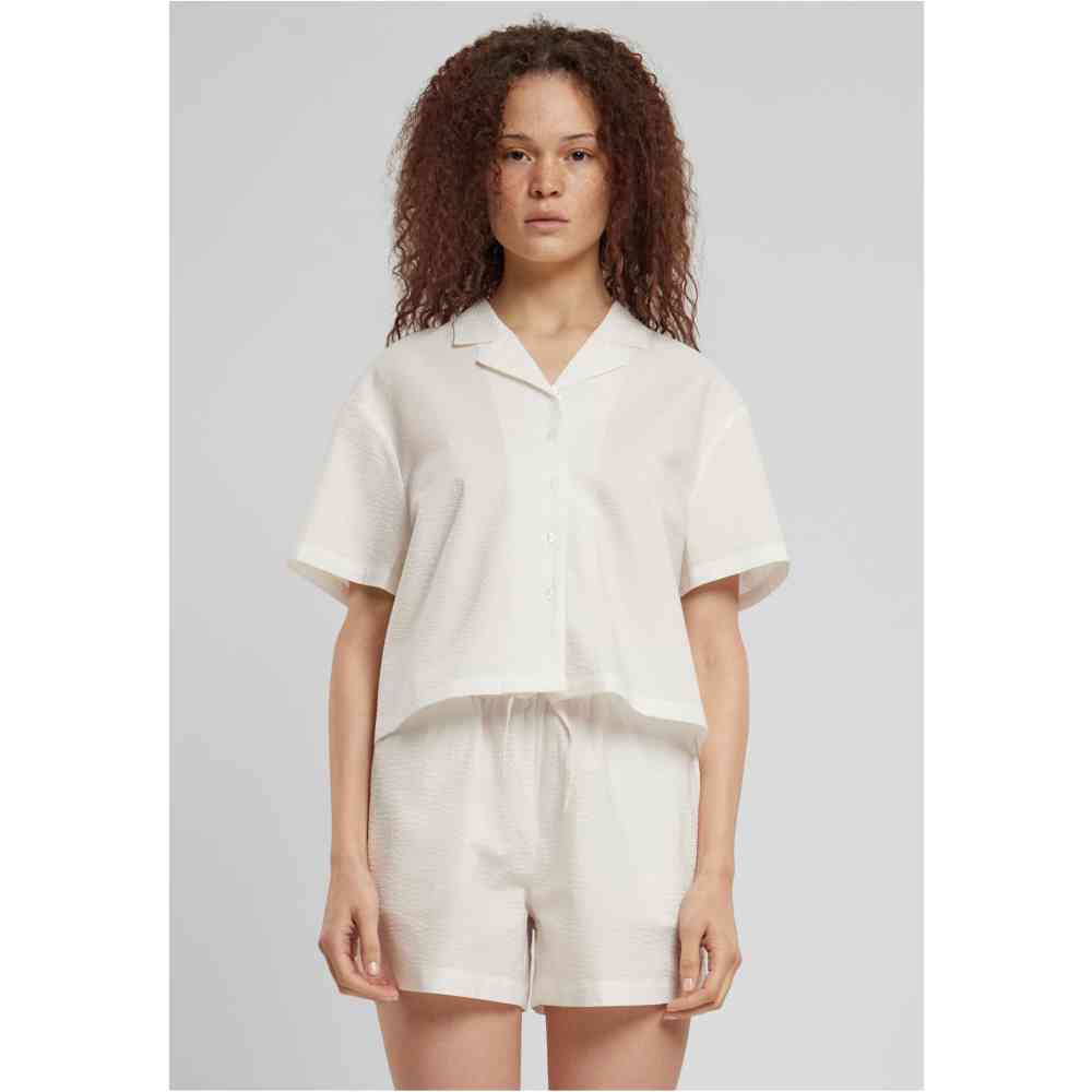 Urban Classics - Seersucker Bluse - Weiß